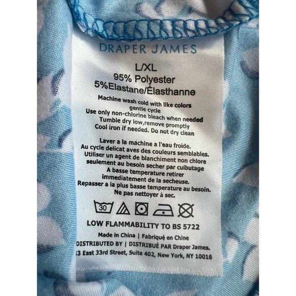 Draper James Floral Bohemian Blue Slip Wide Strap Scoop Neck Mini Dress L/XL NWT - Picture 9 of 11